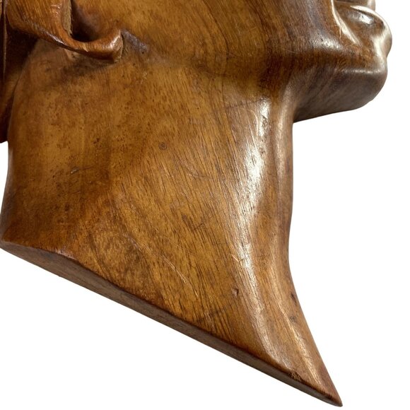 Vintage Pair Hand Carved Wood Aztec Mayan Warrior Mexican Folk Art u  Wall Hangi - Picture 11 of 11